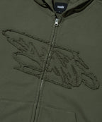 LOOSE SUADE HOOD ZIP UP [KHAKI]