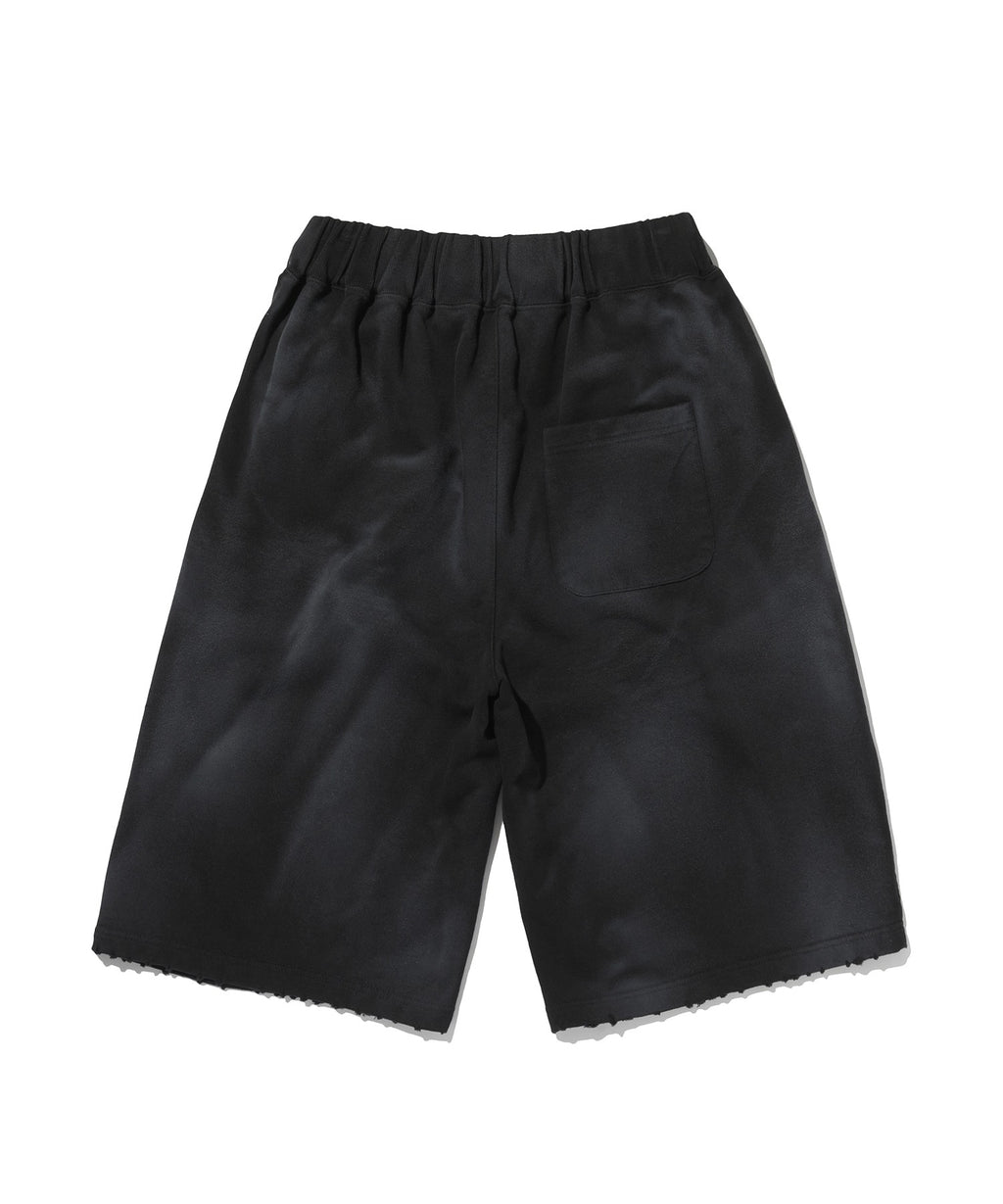 CUT EDGE SWEAT SHORTS [WASHING BLACK]