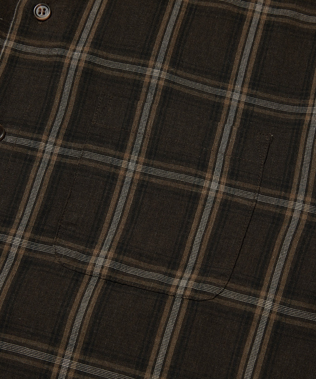 CROPPED CHECK SHIRT [BROWN]