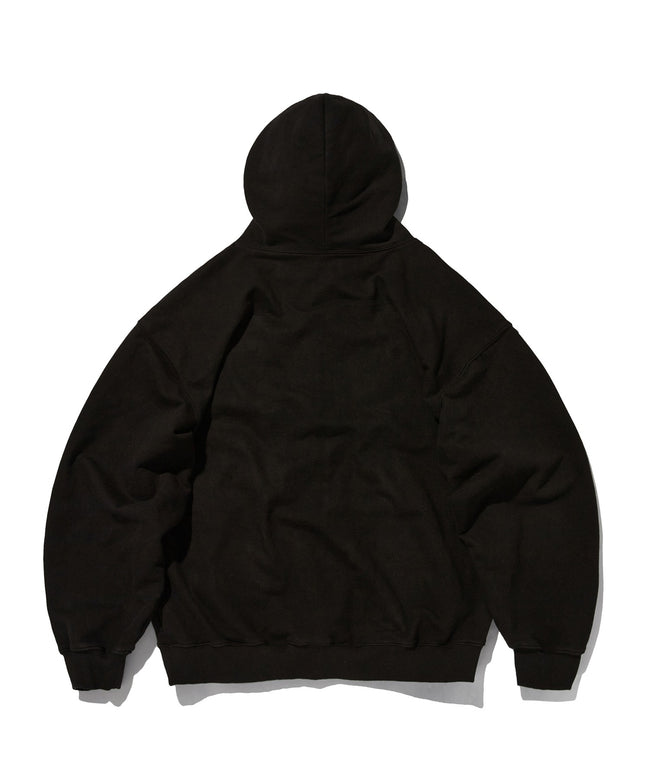 LOOSE SUADE HOOD ZIP UP [BLACK] Main Image