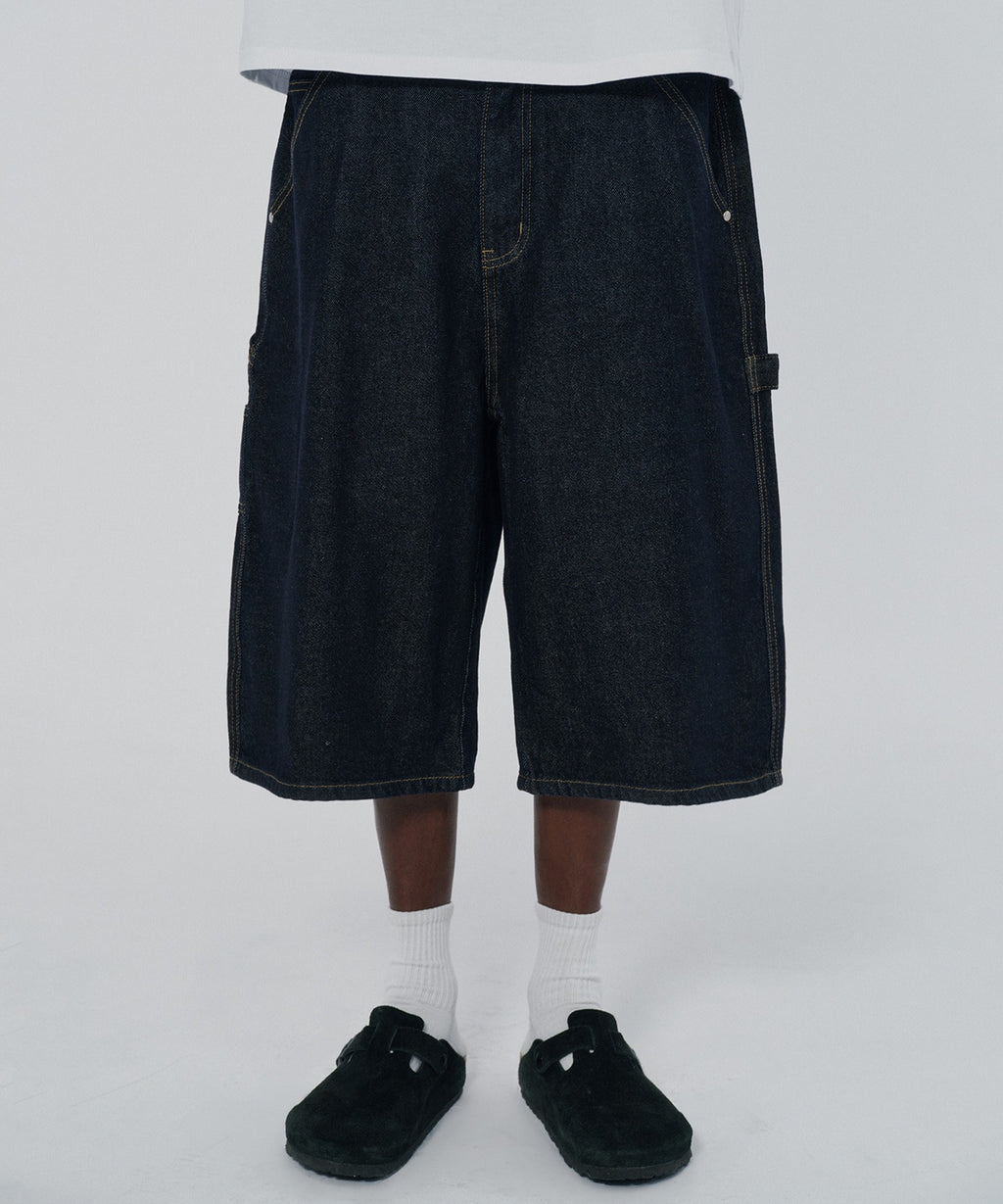 CARPENTER DENIM SHORTS [RAW INDIGO]