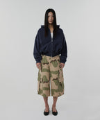 CROPPED WASHED HOOD ZIP UP [WASHING NAVY]