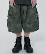 WIDE CARGO SHORTS [GREEN CAMO]