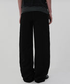 LAYERED LONG PANTS [BLACK]