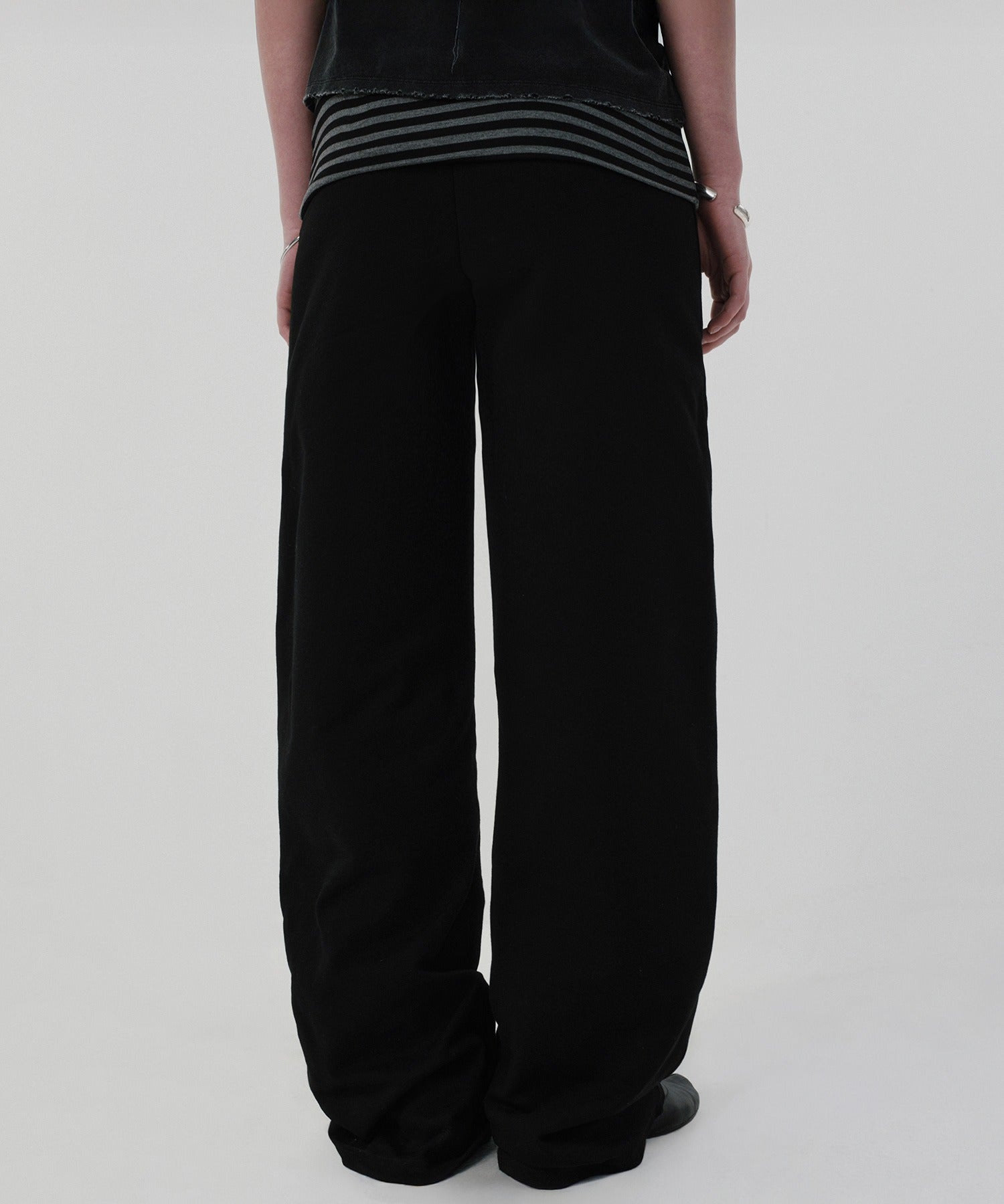 LAYERED LONG PANTS [BLACK]