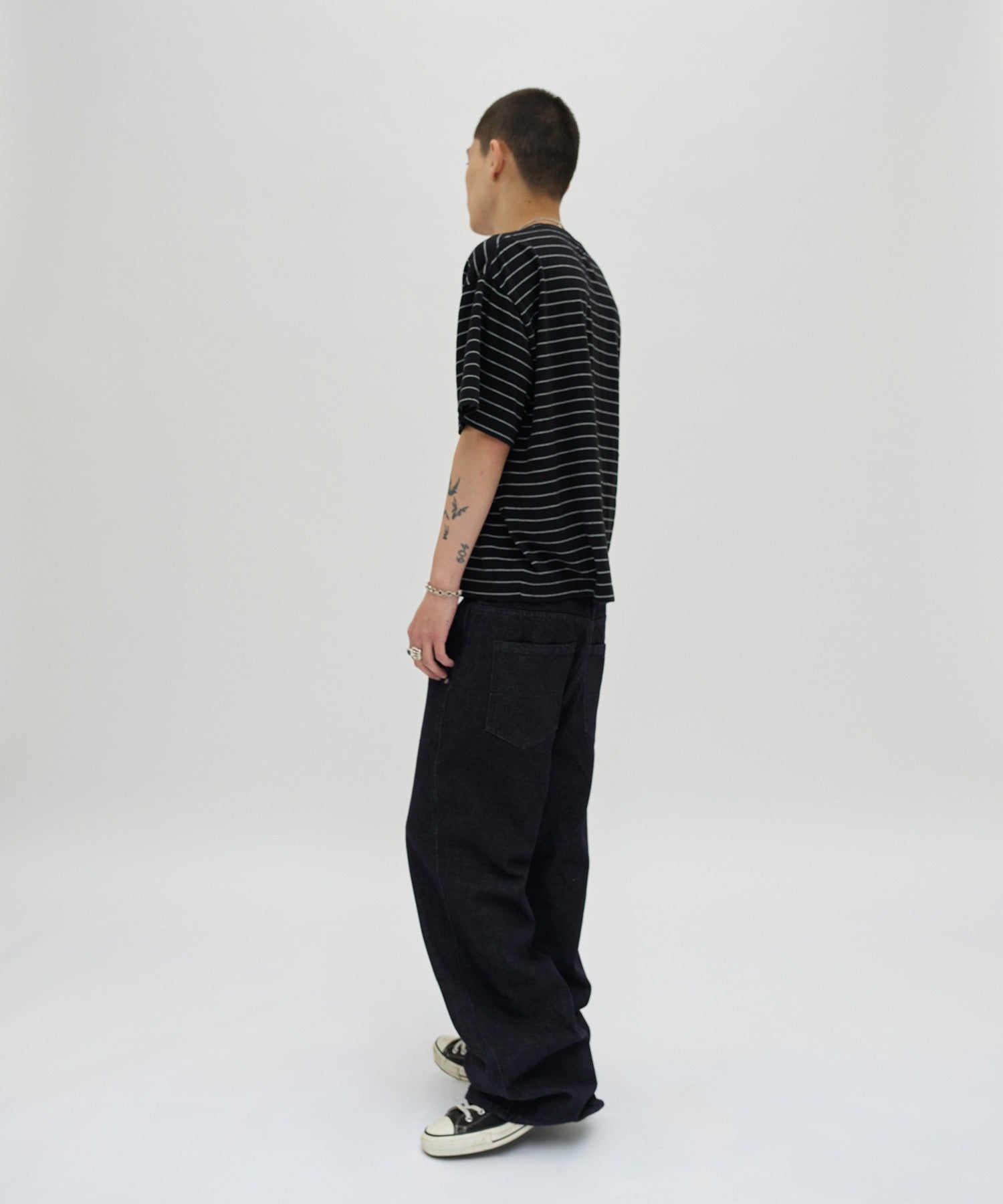 TEXTURED POCKET TEE [BLACK WHITE]