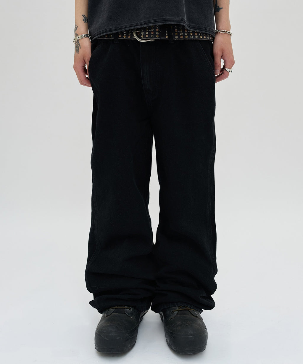 CURVED FLARE DENIM [BLACK]