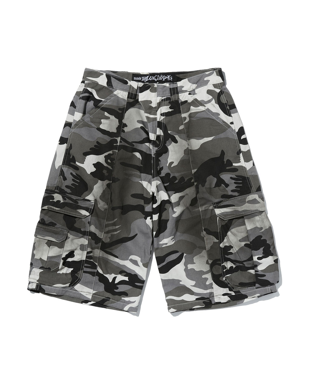 WIDE CARGO SHORTS [WHITE CAMO]