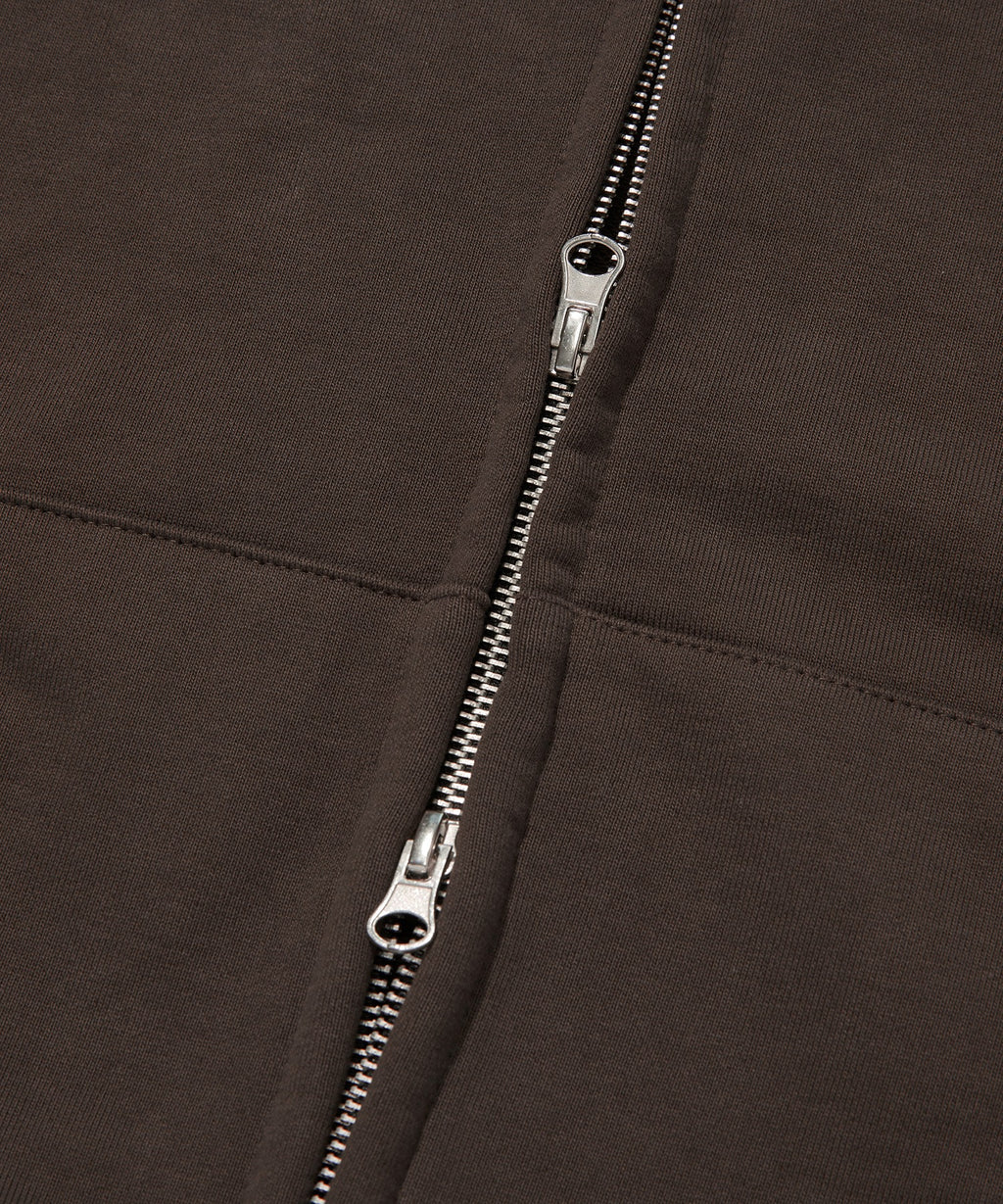 NORMAL HOOD ZIP UP [BROWN]
