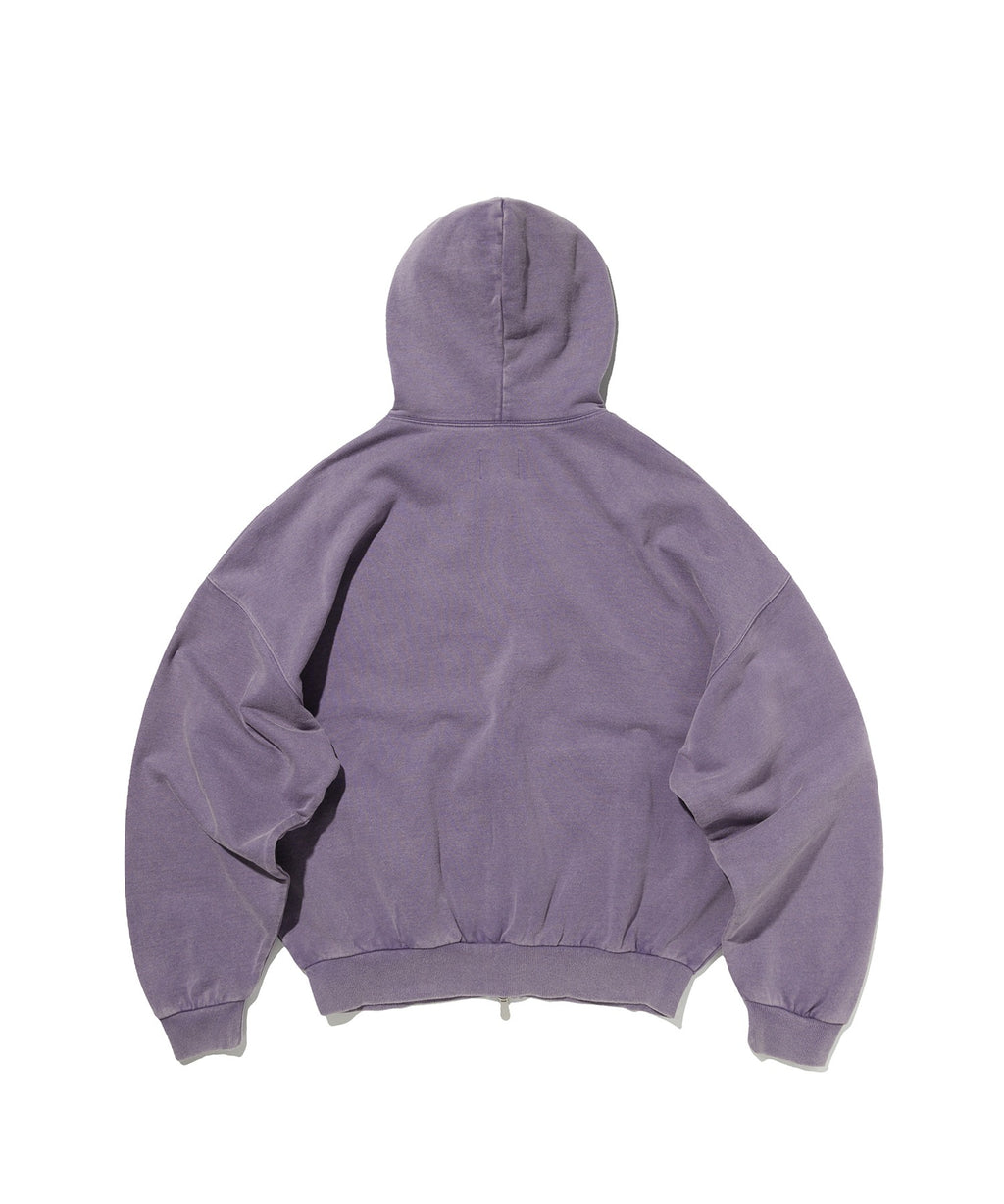 CROPPED WASHED HOOD ZIP UP [PURPLE]