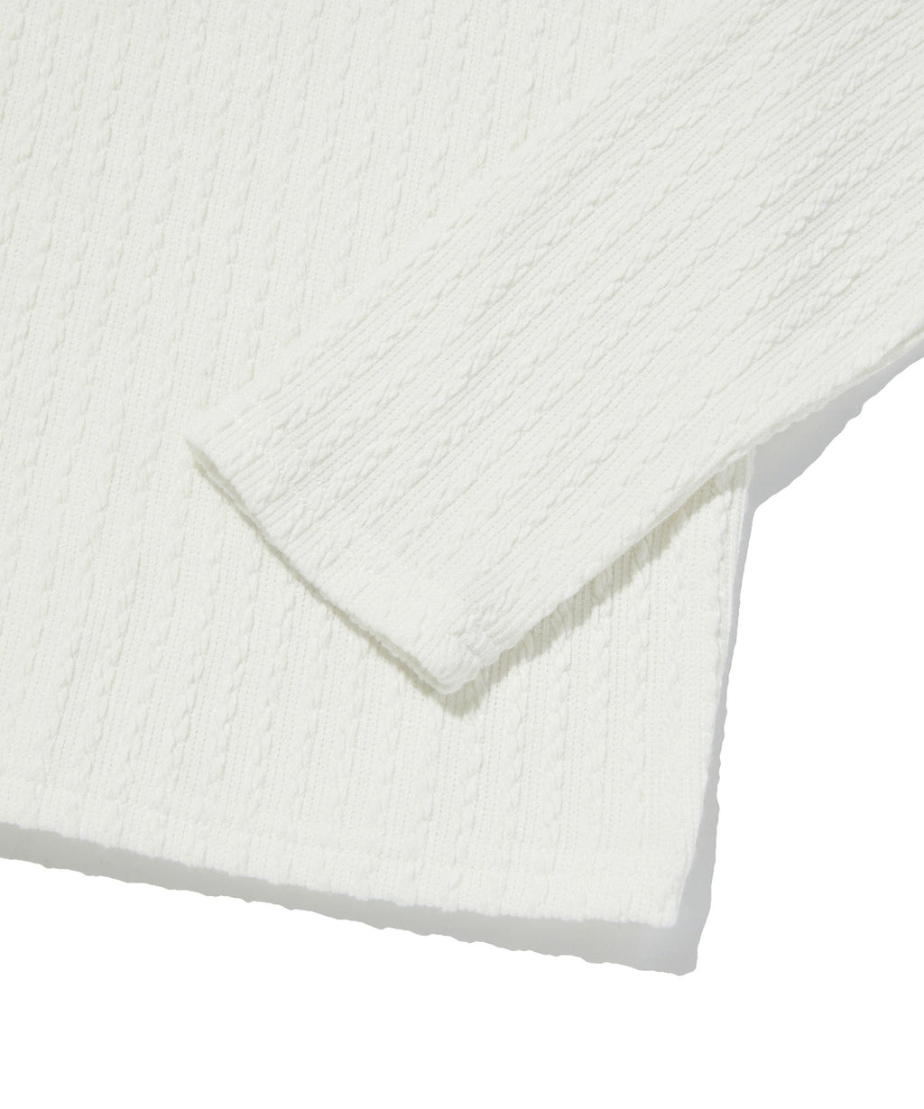 CABLE HENLEY NECK [WHITE]