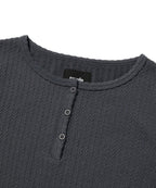CABLE HENLEY NECK [CHARCOAL GRAY]