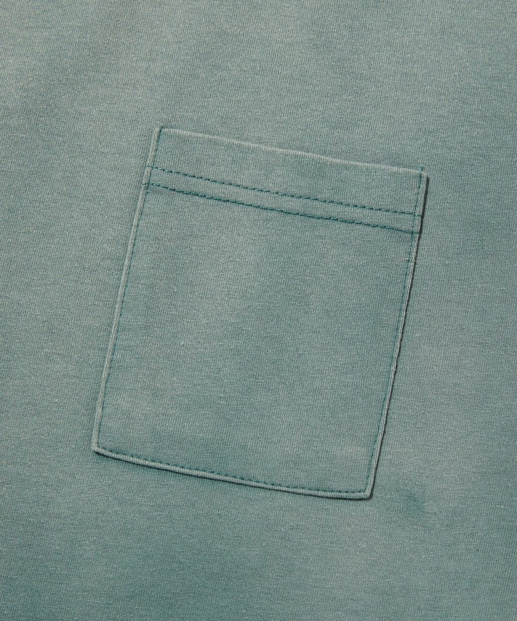 POCKET CROPPED TEE [WASHING GREEN]