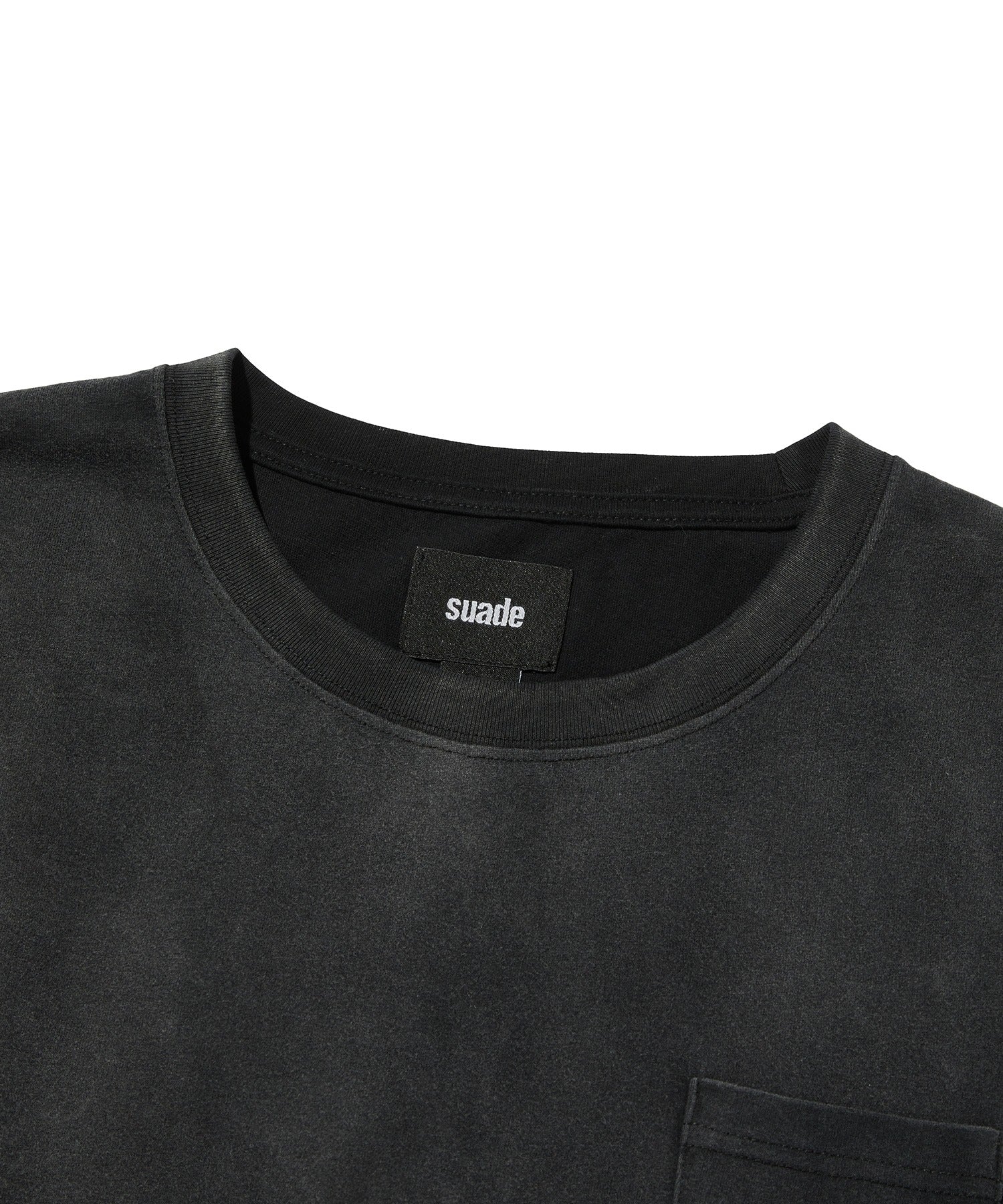 POCKET CROPPED TEE [WASHING BLACK]
