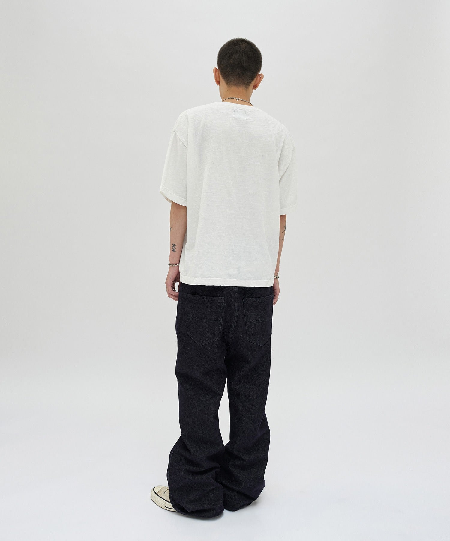 CURVED FLARE DENIM [RAW INDIGO]