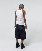 CONTOUR DOUBLE KNEE SHORTS [RAW INDIGO]