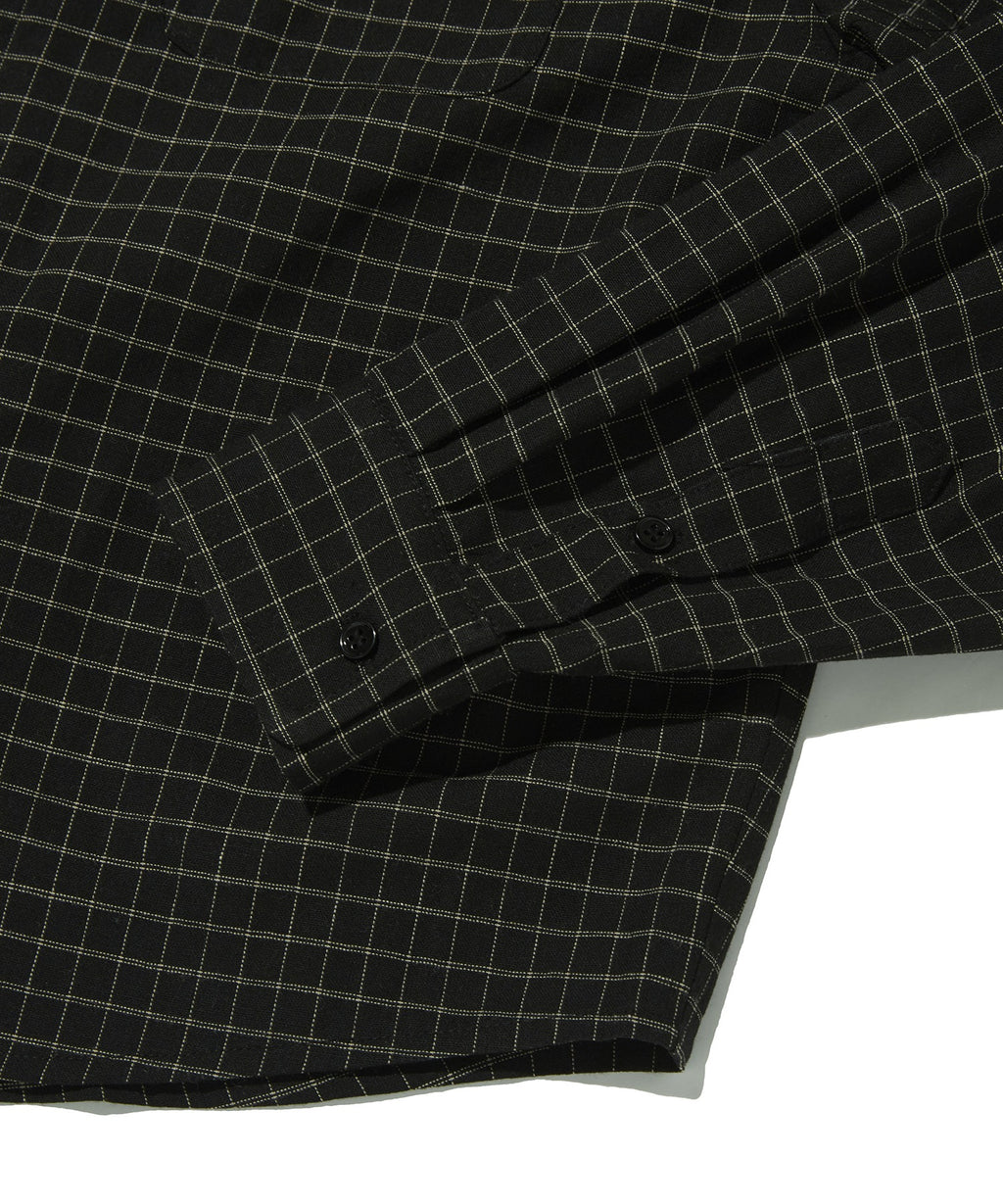 CROPPED CHECK SHIRT [BLACK]