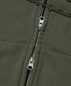 LOOSE SUADE HOOD ZIP UP [KHAKI]