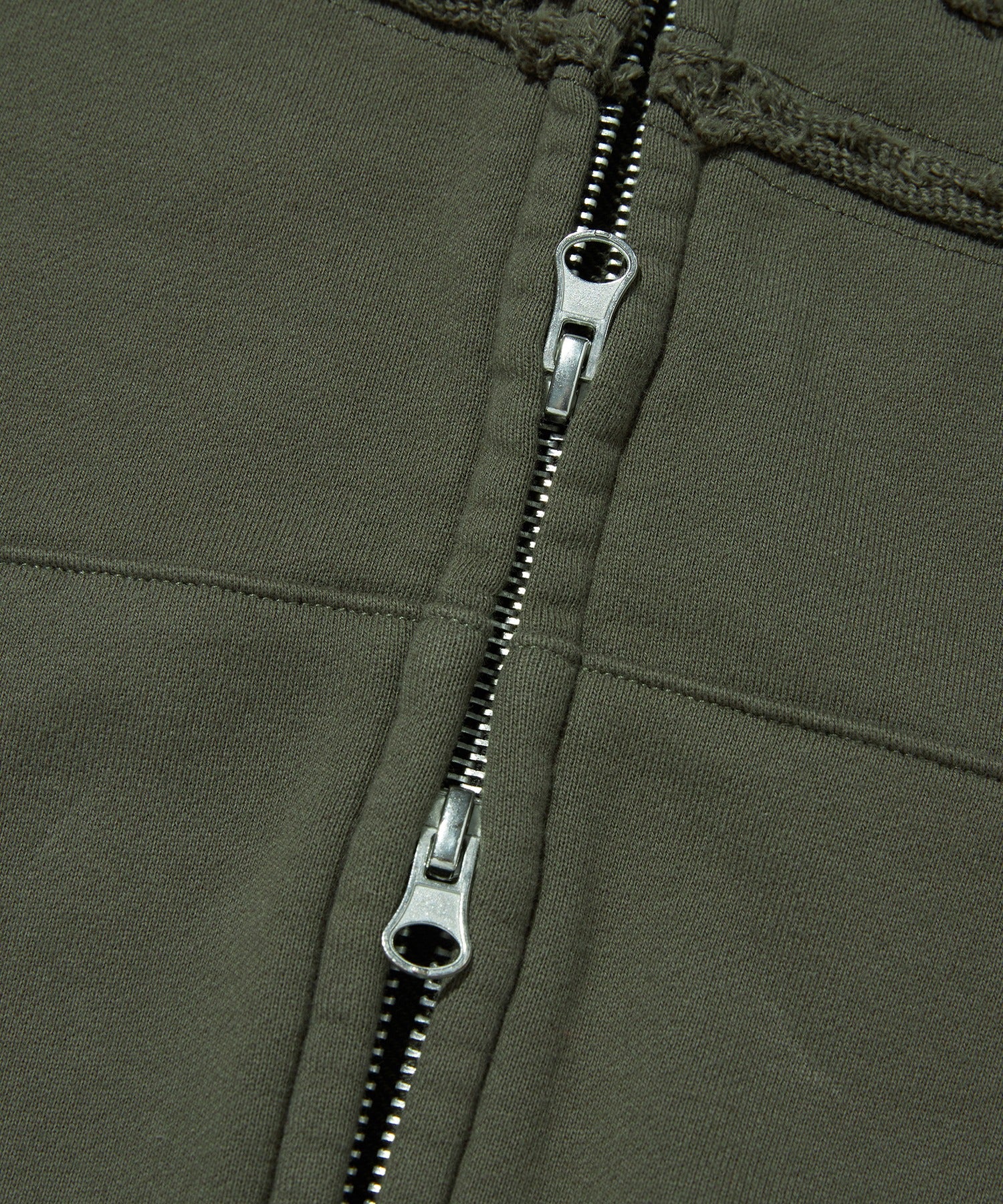 LOOSE SUADE HOOD ZIP UP [KHAKI]