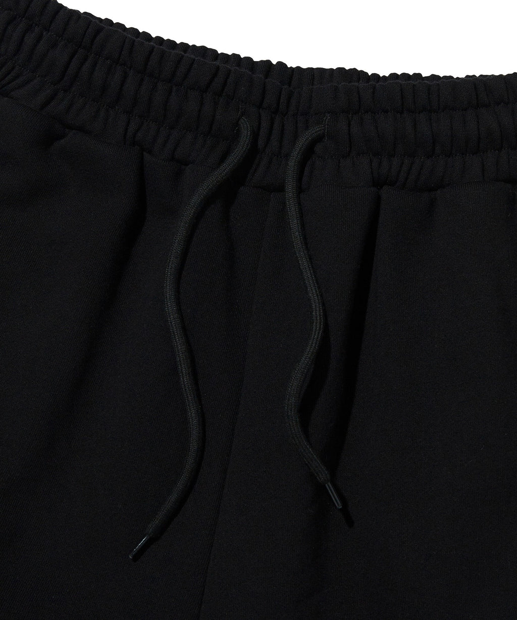 WIDE SWEAT SHORTS [BLACK]
