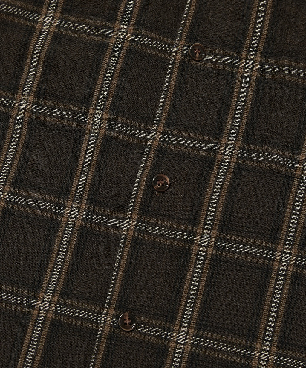 CROPPED CHECK SHIRT [BROWN]