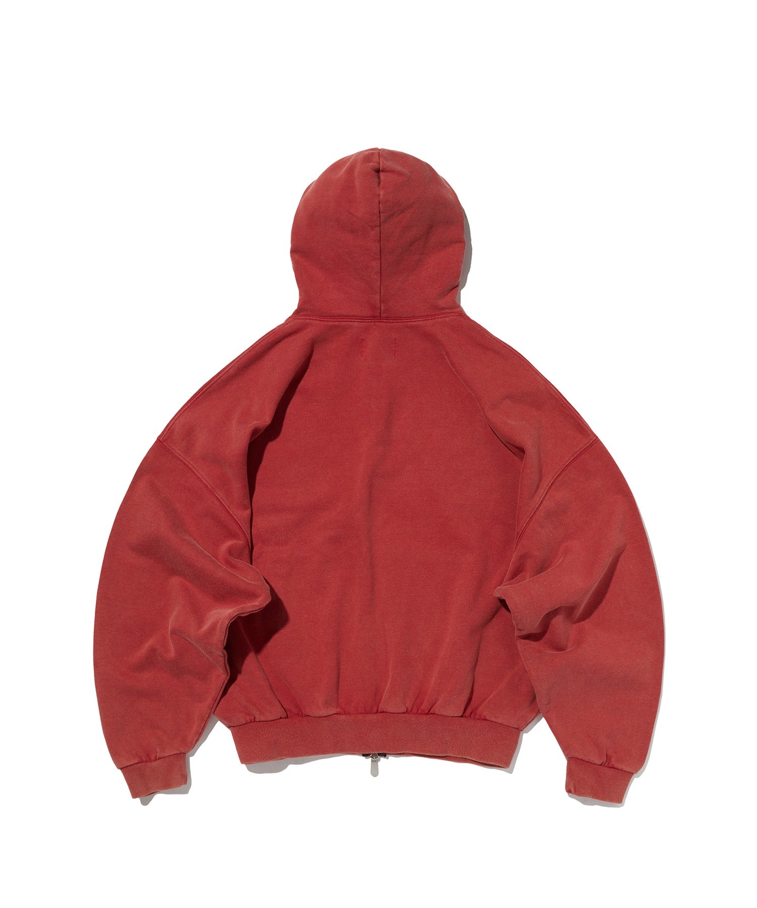 CROPPED WASHED HOOD ZIP UP [RED]