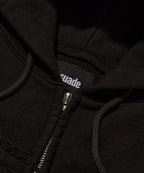 LOOSE SUADE HOOD ZIP UP [BLACK]