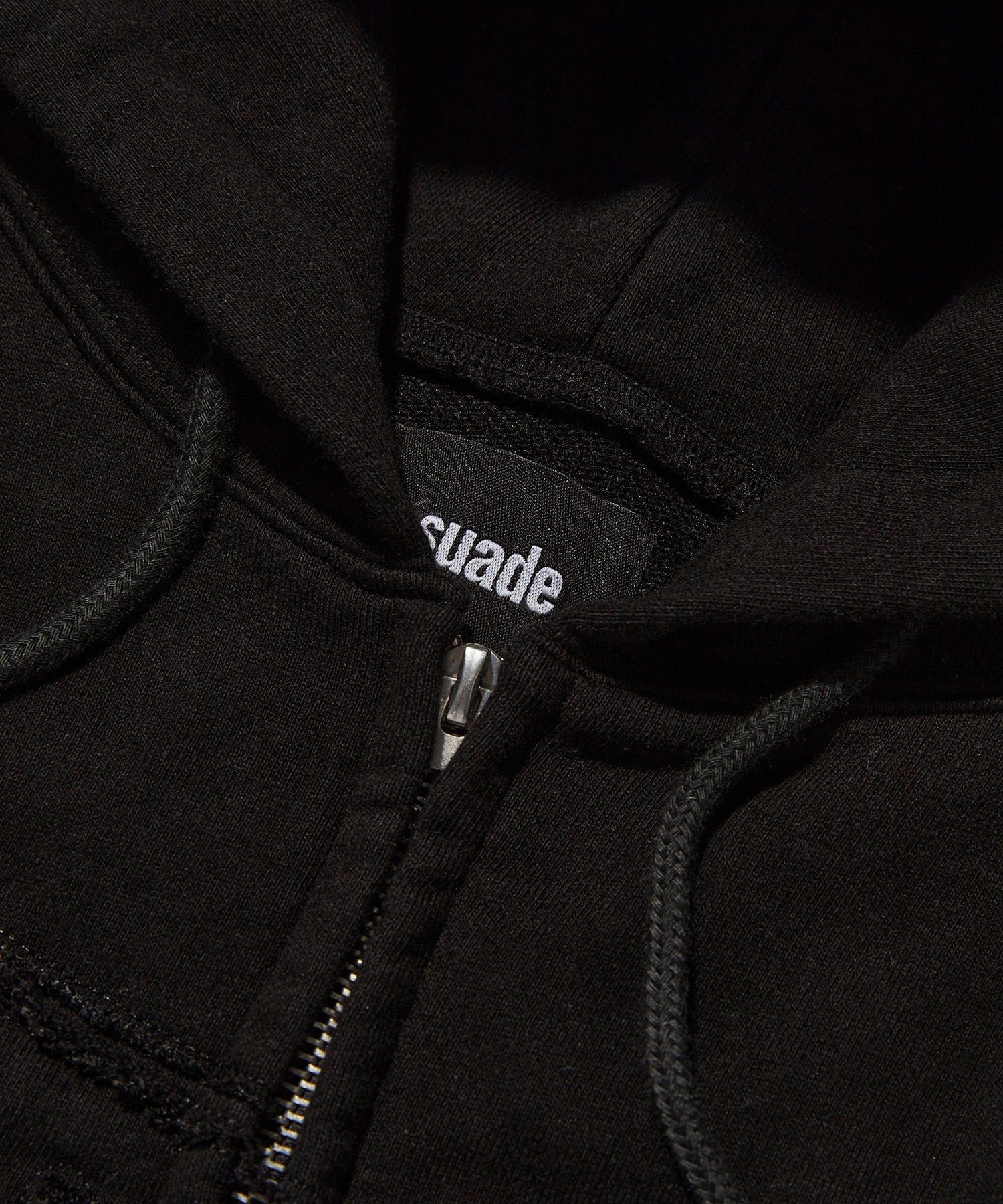 LOOSE SUADE HOOD ZIP UP [BLACK]