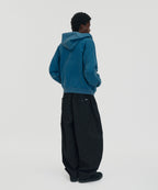 CROPPED WASHED HOOD ZIP UP [DEEP GREEN]
