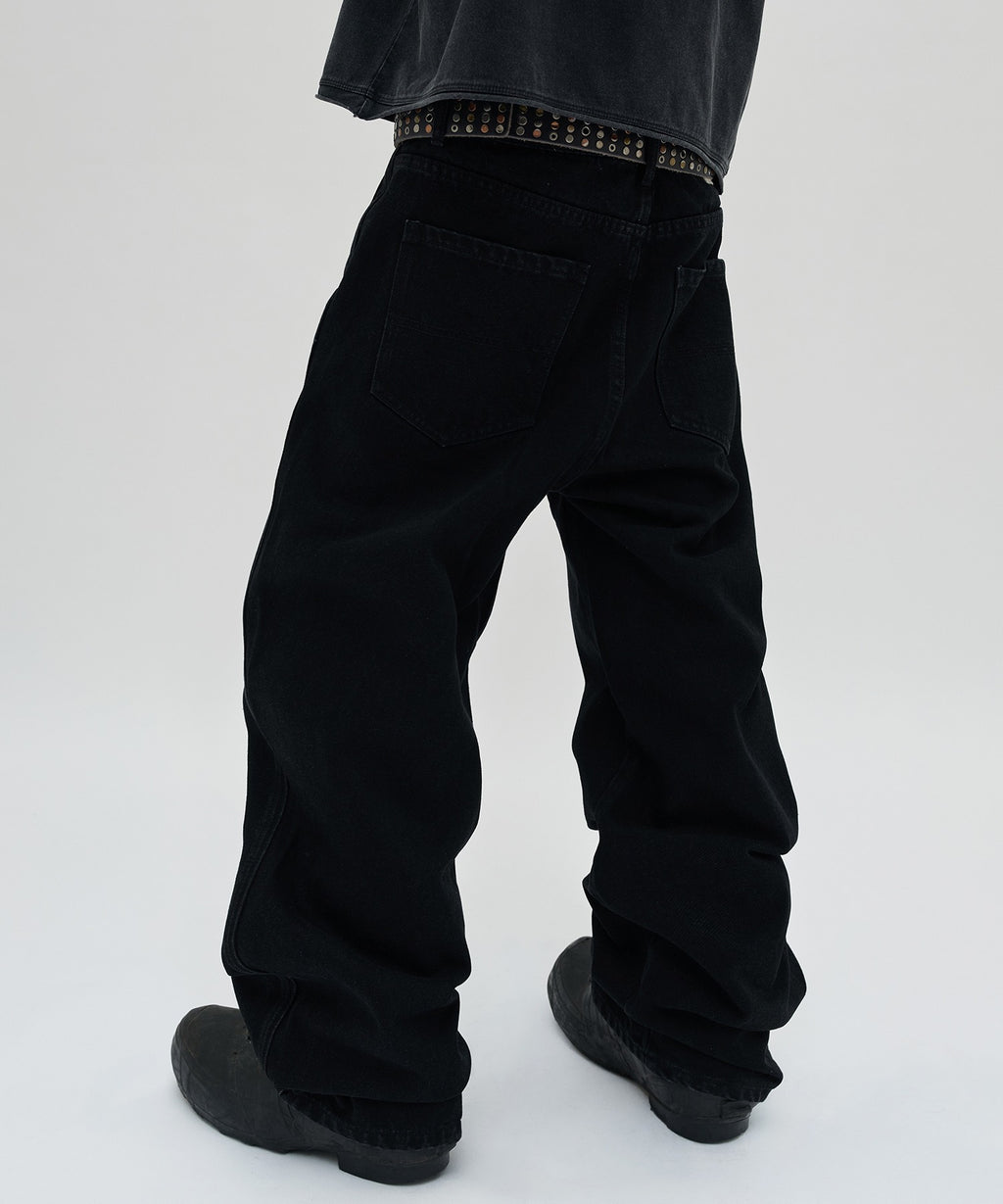 CURVED FLARE DENIM [BLACK]