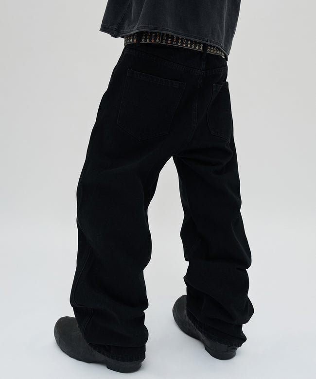 CURVED FLARE DENIM [BLACK] Hover Image