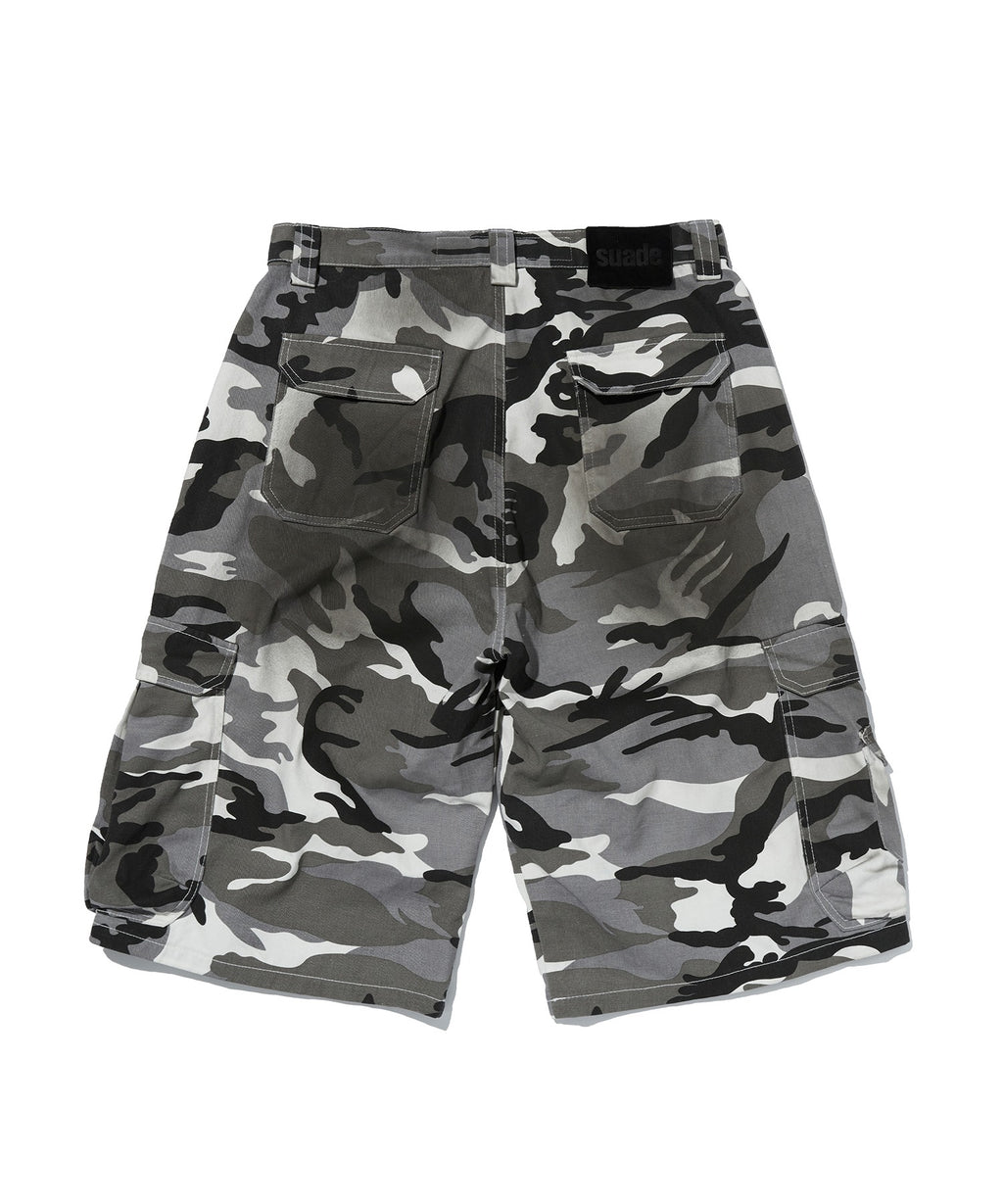 WIDE CARGO SHORTS [WHITE CAMO]