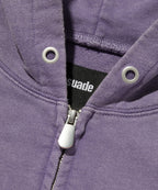 CROPPED WASHED HOOD ZIP UP [PURPLE]
