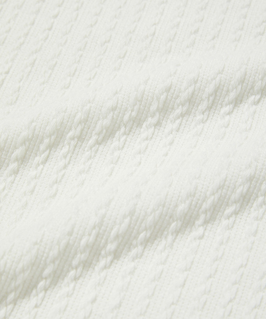 CABLE HENLEY NECK [WHITE]