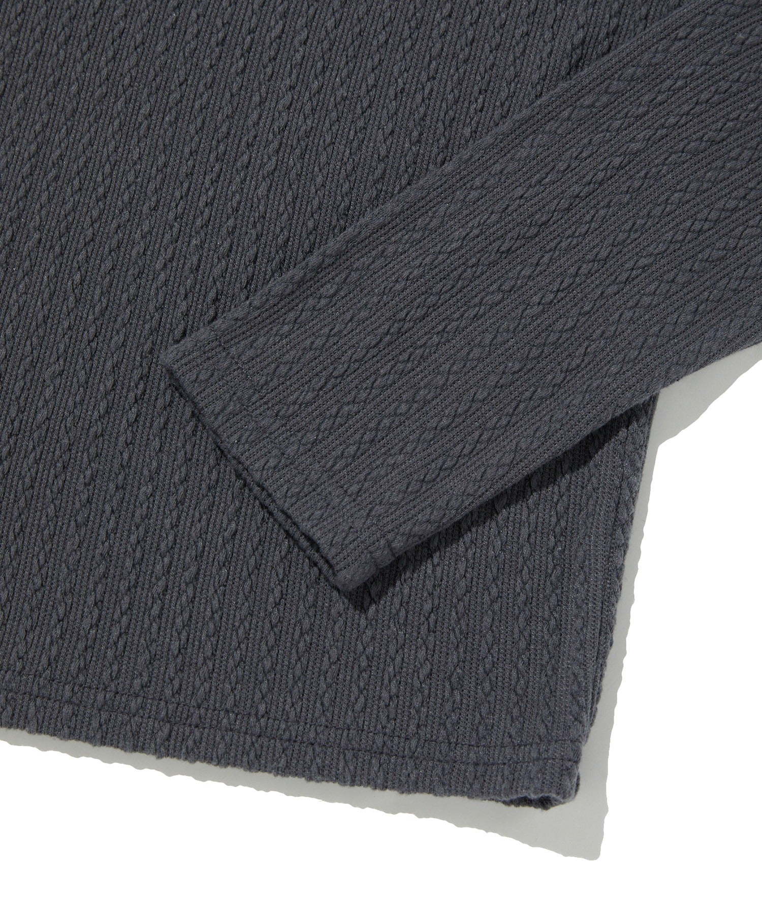 CABLE HENLEY NECK [CHARCOAL GRAY]