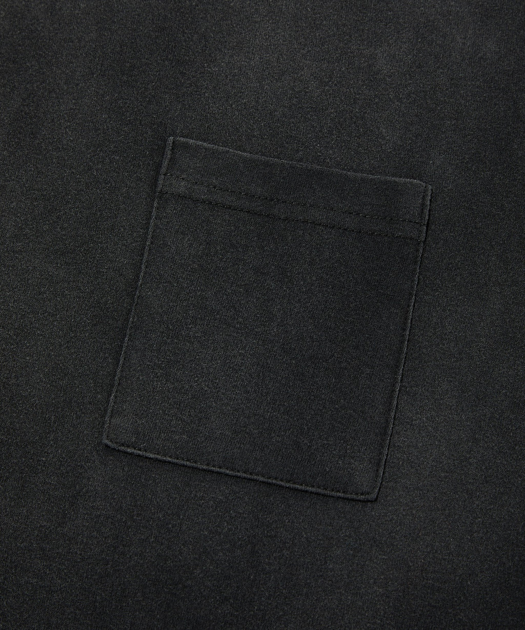 POCKET CROPPED TEE [WASHING BLACK]