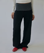 LAYERED LONG PANTS [BLACK]