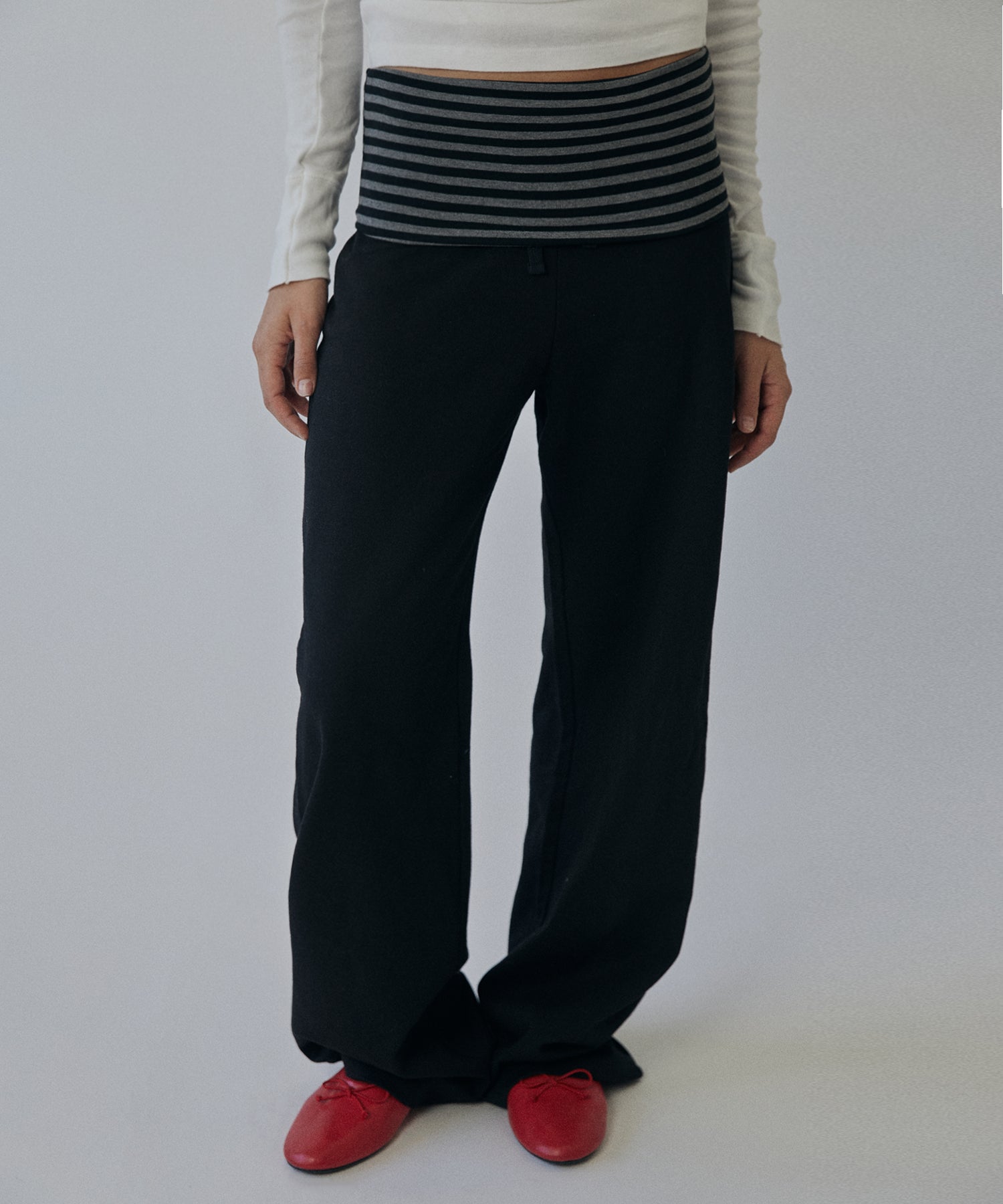 LAYERED LONG PANTS [BLACK]