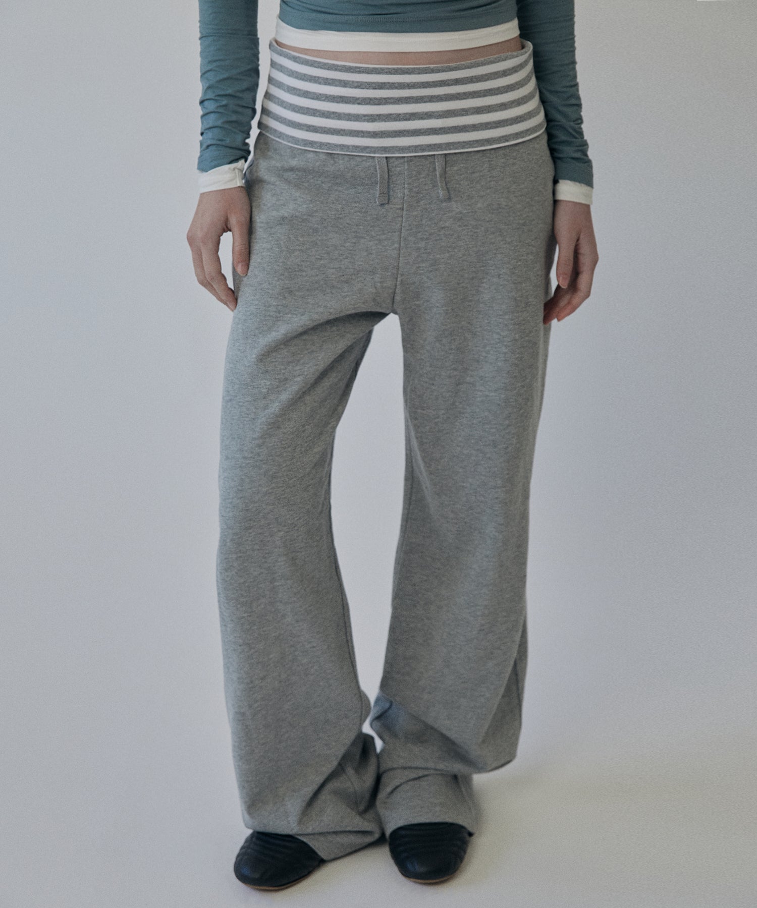 LAYERED LONG PANTS [GRAY]