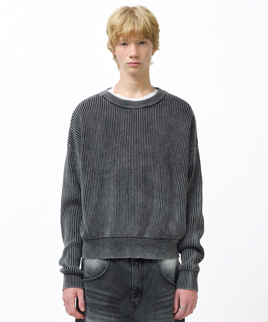 WASHED KNIT [BLACK]