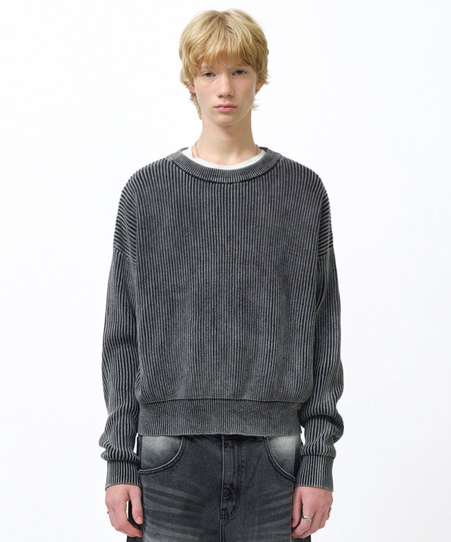 WASHED KNIT [BLACK] Hover Image