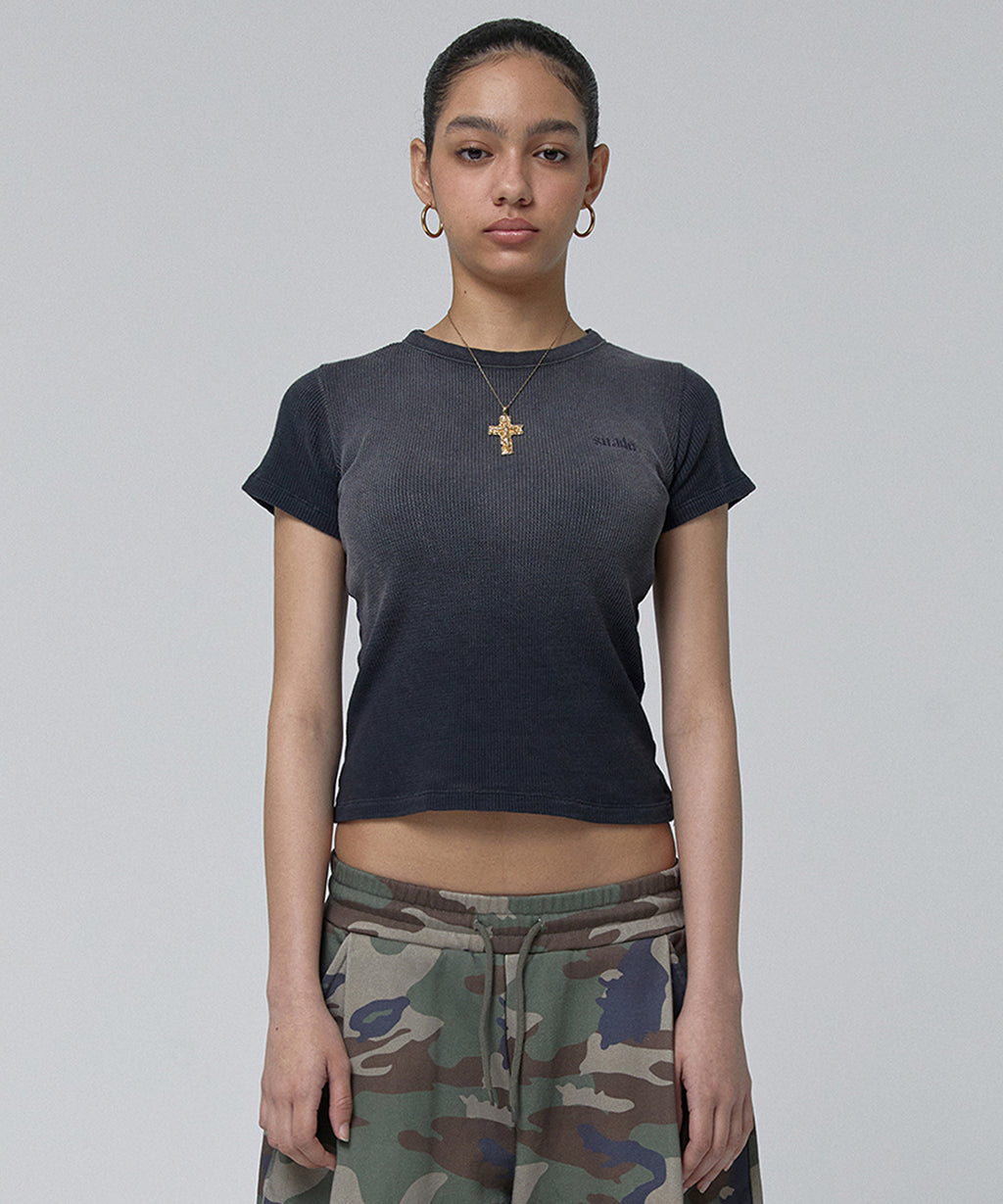 WASHED THERMAL LOGO TEE [BLACK]
