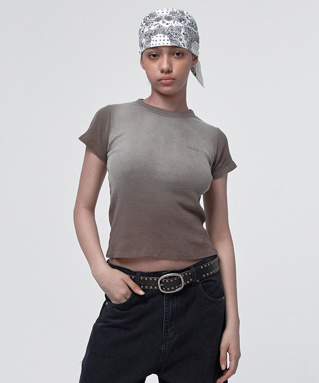 WASHED THERMAL LOGO TEE [BROWN]